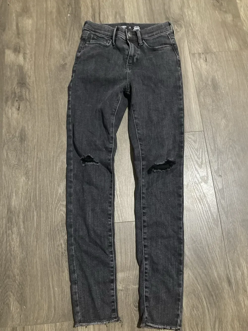 Old Navy Girls Size 12 High Rise Rockstar Jeggings Black Faded Distressed Jeans
